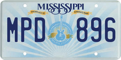 MS license plate MPD896