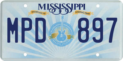 MS license plate MPD897