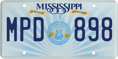 MS license plate MPD898