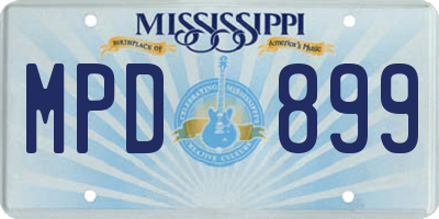MS license plate MPD899