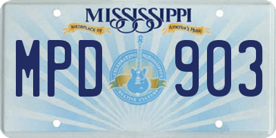 MS license plate MPD903