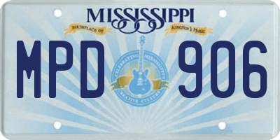 MS license plate MPD906