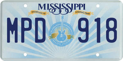 MS license plate MPD918