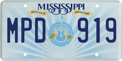MS license plate MPD919