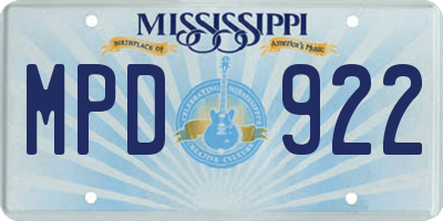 MS license plate MPD922