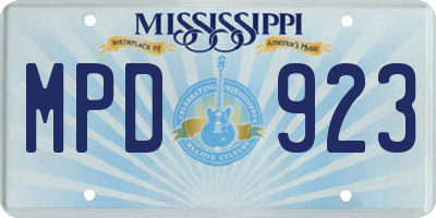 MS license plate MPD923