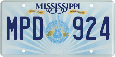 MS license plate MPD924