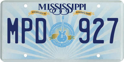 MS license plate MPD927