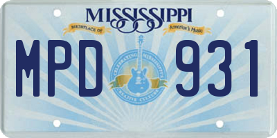 MS license plate MPD931