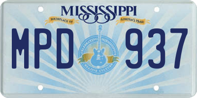 MS license plate MPD937