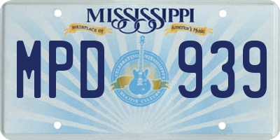 MS license plate MPD939