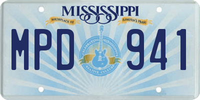 MS license plate MPD941