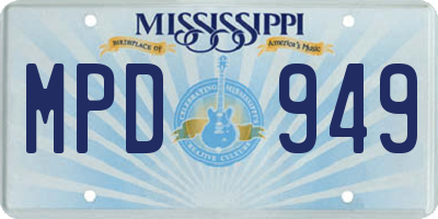 MS license plate MPD949