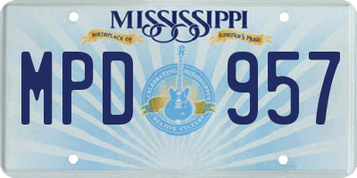 MS license plate MPD957
