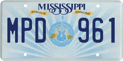 MS license plate MPD961