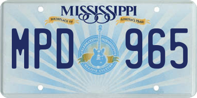 MS license plate MPD965