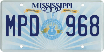 MS license plate MPD968