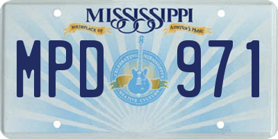 MS license plate MPD971