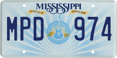 MS license plate MPD974