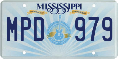 MS license plate MPD979