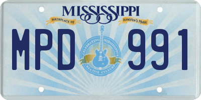 MS license plate MPD991