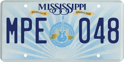 MS license plate MPE048