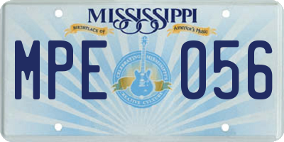 MS license plate MPE056