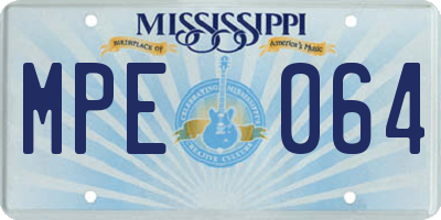MS license plate MPE064
