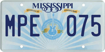 MS license plate MPE075