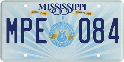 MS license plate MPE084