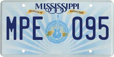 MS license plate MPE095