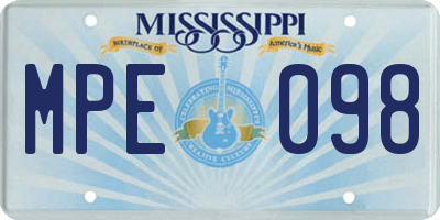 MS license plate MPE098