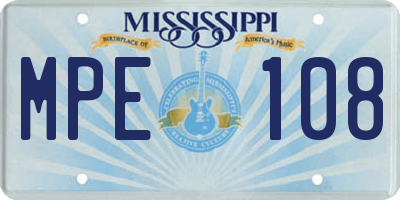 MS license plate MPE108