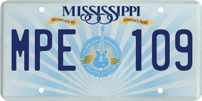 MS license plate MPE109