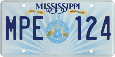 MS license plate MPE124