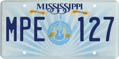 MS license plate MPE127