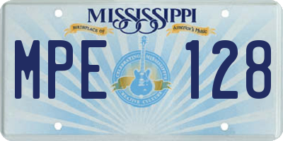 MS license plate MPE128