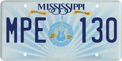 MS license plate MPE130