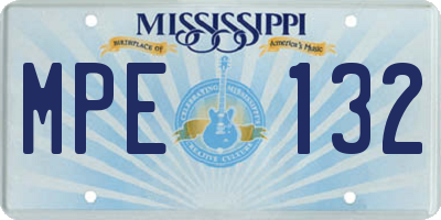 MS license plate MPE132