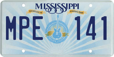 MS license plate MPE141