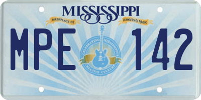 MS license plate MPE142