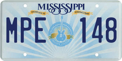 MS license plate MPE148