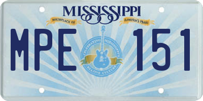 MS license plate MPE151