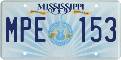 MS license plate MPE153