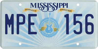 MS license plate MPE156