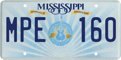 MS license plate MPE160