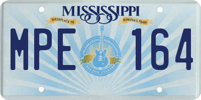MS license plate MPE164