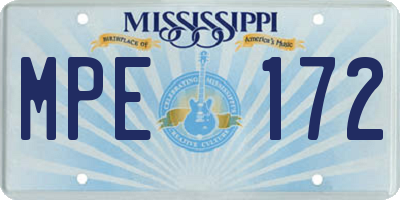 MS license plate MPE172