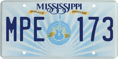 MS license plate MPE173