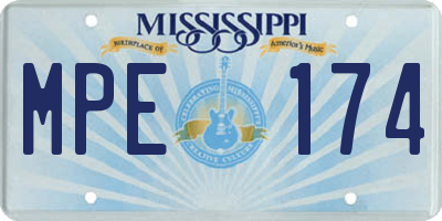 MS license plate MPE174